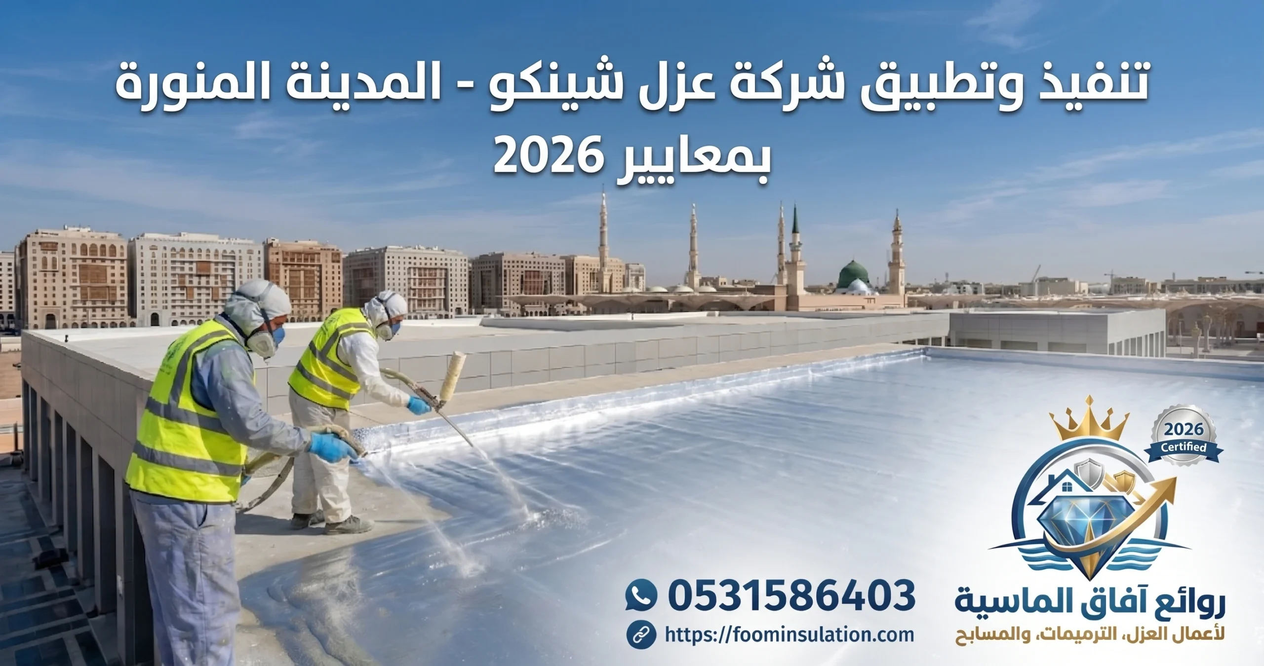 صورة توضيحية لعملية شركة عزل شينكو بالمدينة المنورة باستخدام أحدث التقنيات