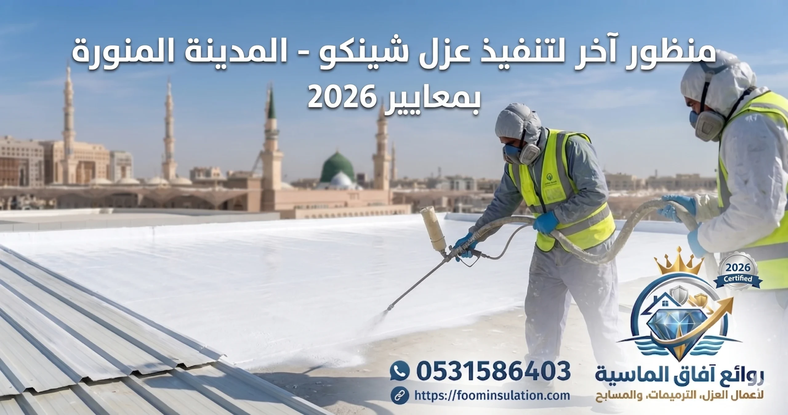 صورة توضيحية لعملية شركة عزل شينكو بالمدينة المنورة باستخدام أحدث التقنيات
