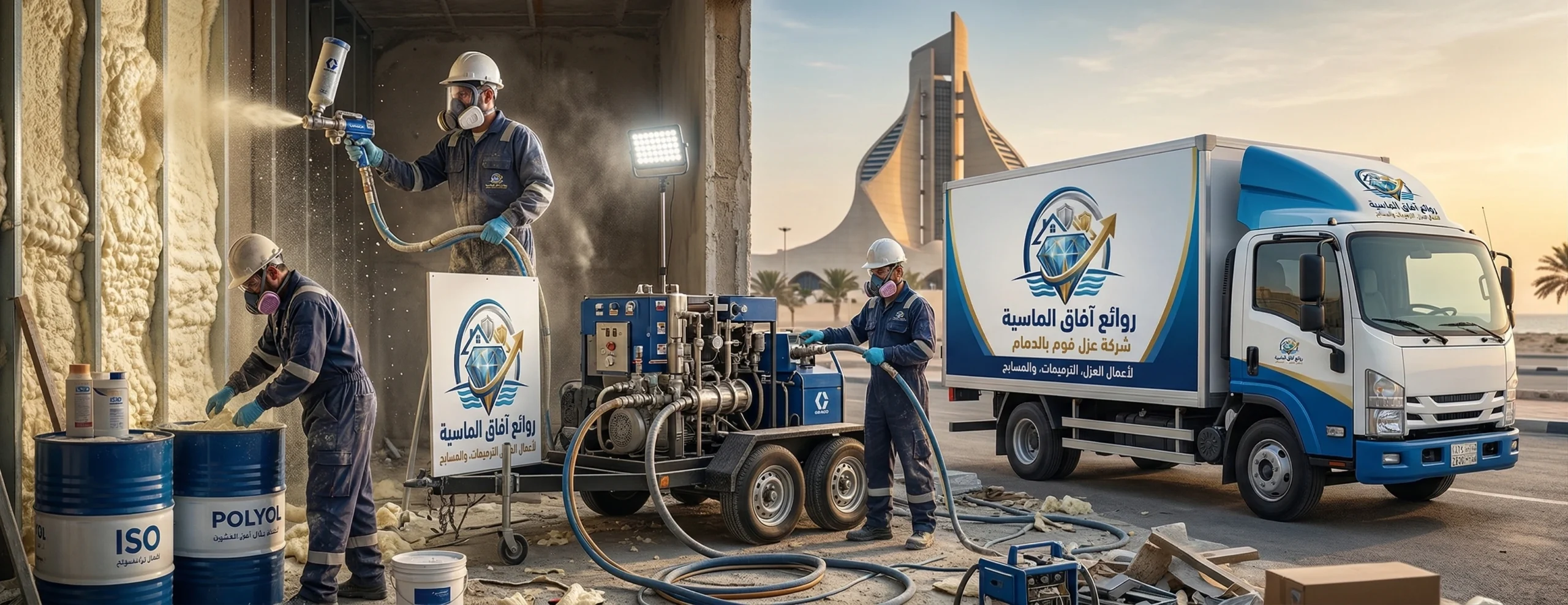 شركة عزل فوم بالدمام في الدمام - خطوات الخدمة من شركة روائع آفاق الماسية